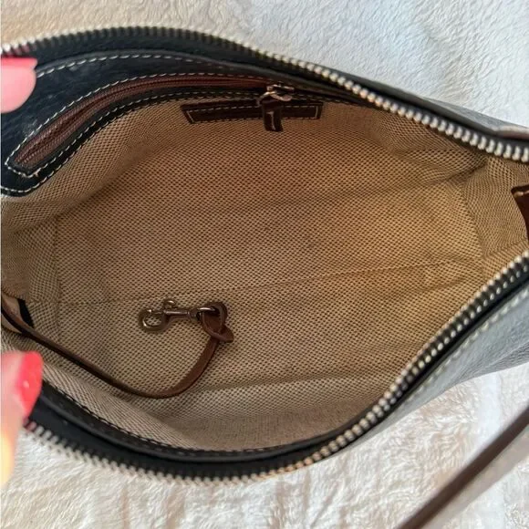 Dooney & Bourke Black and Brown Shoulder Bag - Picture 7 of 10